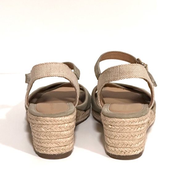 Easy Spirit Shandra Light Green Suede Espadrille Wedge New Sandals Size 7 - Picture 5 of 6